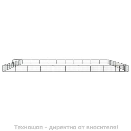 Заграждение за куче черно 44 панела 100x50 см прахово боядисано