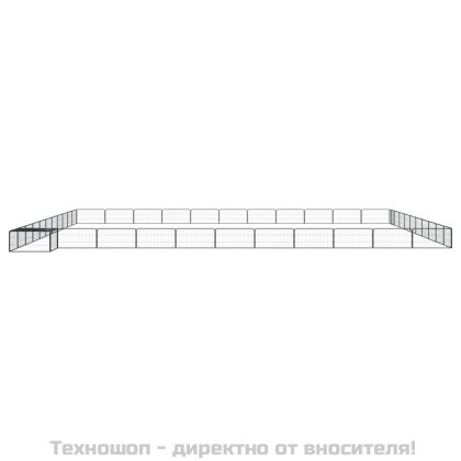Заграждение за куче черно 44 панела 100x50 см прахово боядисано