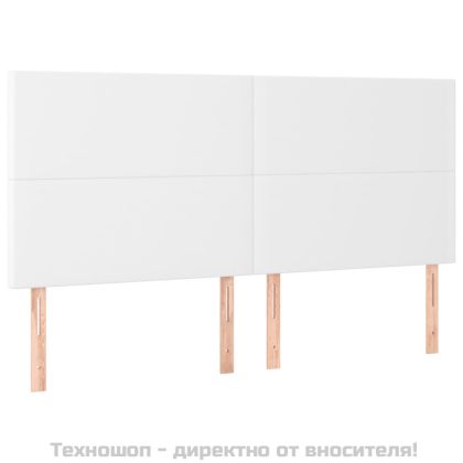 Боксспринг легло с матрак, бяло, 160x200 см, изкуствена кожа