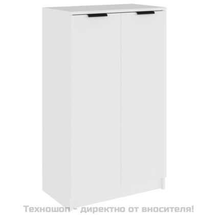 Шкаф за обувки, бял, 59x35x100,5 см, инженерно дърво