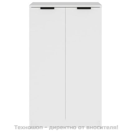 Шкаф за обувки, бял, 59x35x100,5 см, инженерно дърво