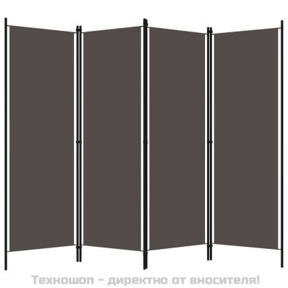 Параван за стая, 4 панела, антрацит, 200x180 см