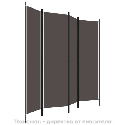 Параван за стая, 4 панела, антрацит, 200x180 см