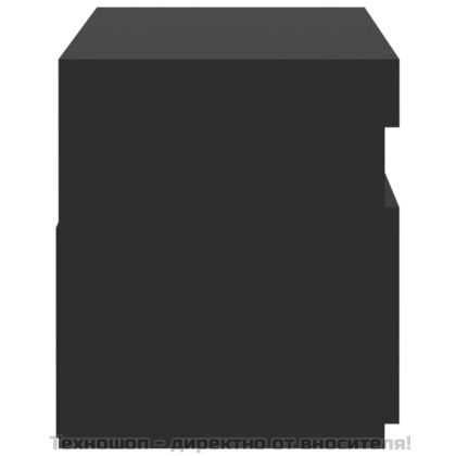 ТВ шкаф с LED осветление, черен, 75x35x40 см