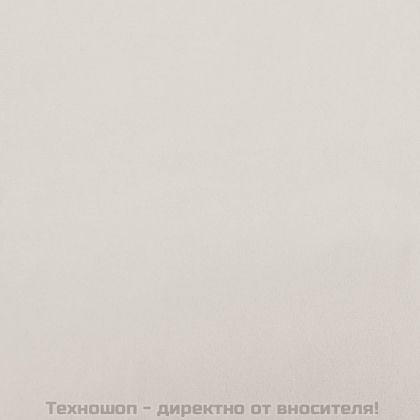 Релакс стол с табуретка, кремаво-бял, кадифе