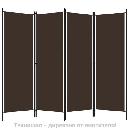 Параван за стая, 4 панела, кафяв, 200x180 см