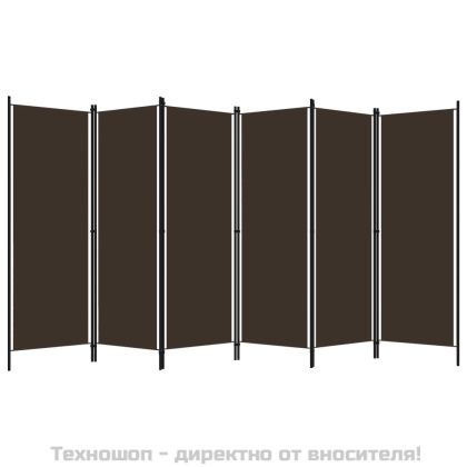 Параван за стая, 6 панела, кафяв, 300x180 cм