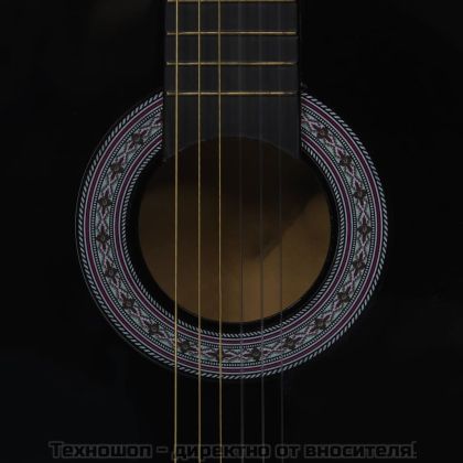 Класическа китара за начинаещи и деца, черна, 3/4, 36"