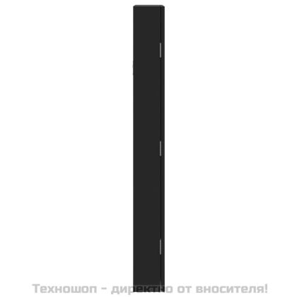 Огледален шкаф за бижута с LED осветление, стенен монтаж, черен