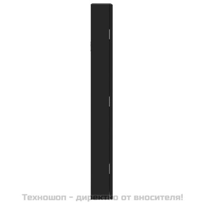 Огледален шкаф за бижута с LED осветление, стенен монтаж, черен