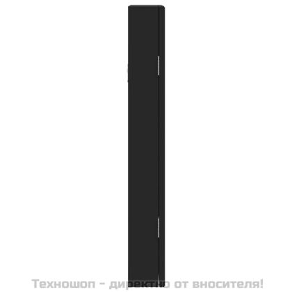 Огледален шкаф за бижута с LED осветление, стенен монтаж, черен