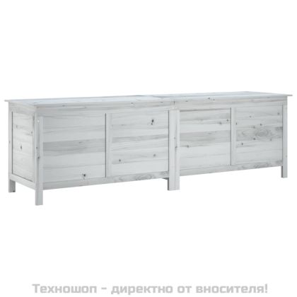 Градинска кутия за съхранение бяла 198,5x50x56,5 см чам масив