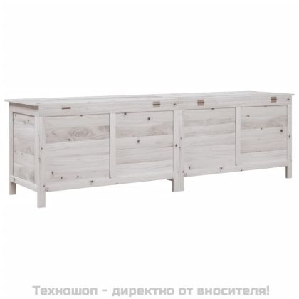 Градинска кутия за съхранение бяла 198,5x50x56,5 см чам масив