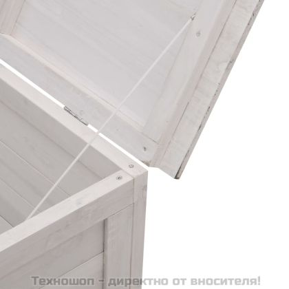 Градинска кутия за съхранение бяла 198,5x50x56,5 см чам масив