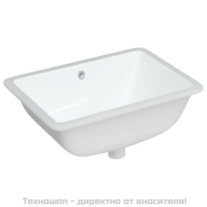 Мивка за баня, бяла, 55,5x37,5x19 см, правоъгълна, керамика