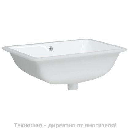 Мивка за баня, бяла, 55,5x37,5x19 см, правоъгълна, керамика