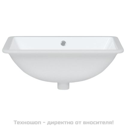 Мивка за баня, бяла, 55,5x37,5x19 см, правоъгълна, керамика