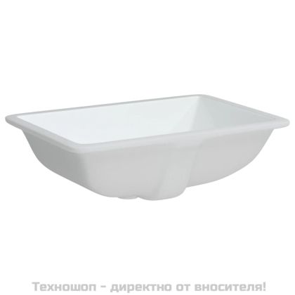 Мивка за баня, бяла, 55,5x37,5x19 см, правоъгълна, керамика