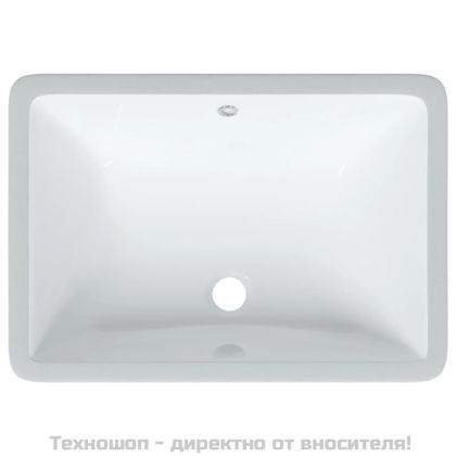 Мивка за баня, бяла, 55,5x37,5x19 см, правоъгълна, керамика