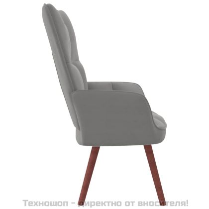 Релакс стол, светлосив, кадифе