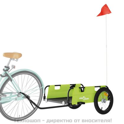 Ремарке за колело, зелено, Оксфорд плат и желязо