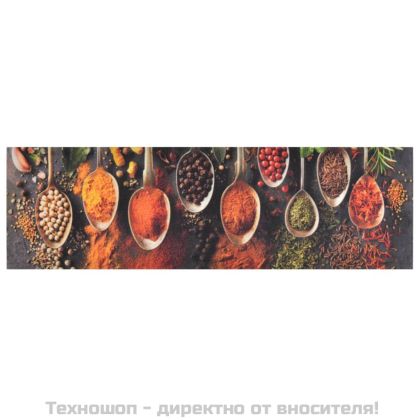 Кухненско килимче, миещо, лъжица и подправки, 45x150 см, кадифе