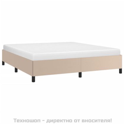 Рамка за легло, капучино, 160x200 см, изкуствена кожа