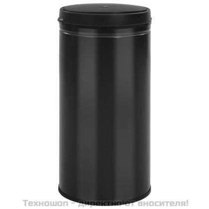 Кош за смет с автоматичен сензор 70 л въглеродна стомана черен