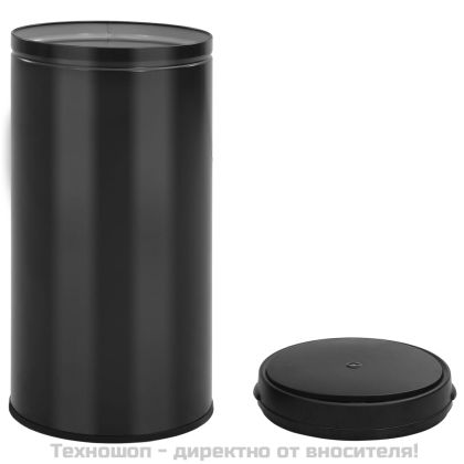 Кош за смет с автоматичен сензор 70 л въглеродна стомана черен