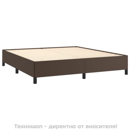 Pамка за легло кафява 160x200 см изкуствена кожа