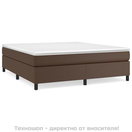 Рамка за легло с пружини кафява 180x200 см изкуствена кожа