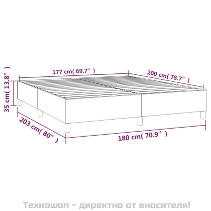 Рамка за легло с пружини кафява 180x200 см изкуствена кожа