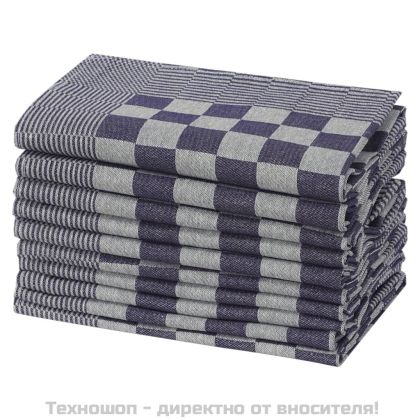 Кухненски кърпи 20 бр синьо и бяло 50x70 см памук