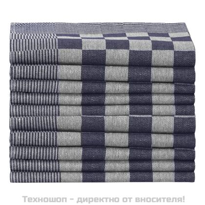 Кухненски кърпи 20 бр синьо и бяло 50x70 см памук