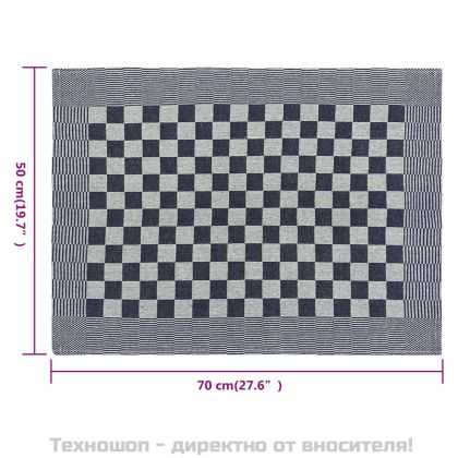 Кухненски кърпи 20 бр синьо и бяло 50x70 см памук