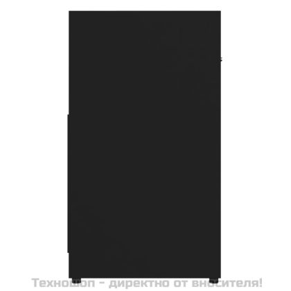 Шкаф за баня, черен, 60x33x61 см, инженерно дърво