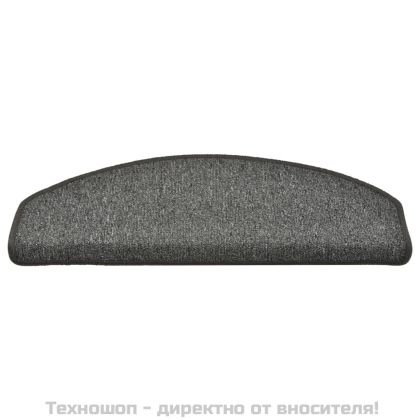 Изтривалки за стълби, 15 бр., 65x24x4 см, тъмносиви, полукръгли, големи