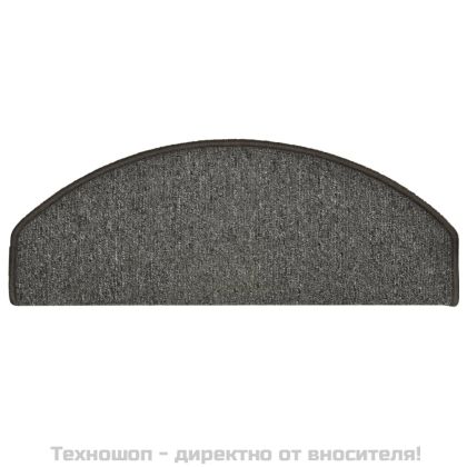 Изтривалки за стълби, 15 бр., 65x24x4 см, тъмносиви, полукръгли, големи