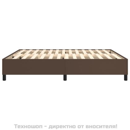 Рамка за легло с пружини кафява 160x200 см изкуствена кожа