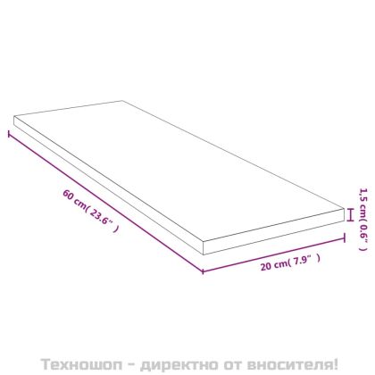 Стенен рафт 60x20x1,5 см бамбук