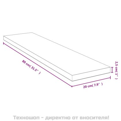 Стенен рафт 80x20x2,5 см бамбук
