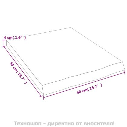 Стенен рафт, 40x50x(2-4) см, необработен масивен дъб