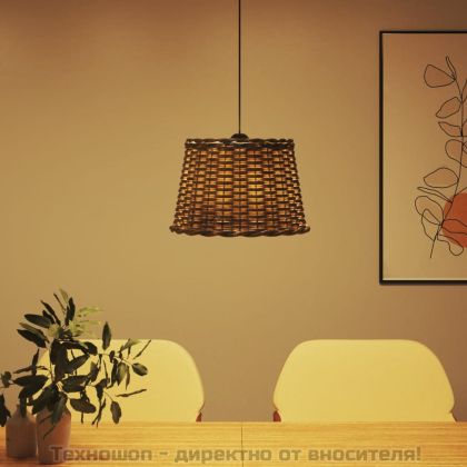 Абажур за таванна лампа кафяв Ø40x26 см ракита