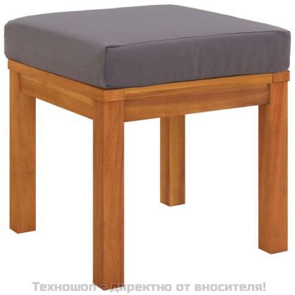 Градински трапезен комплект 6 части с възглавници акация масив