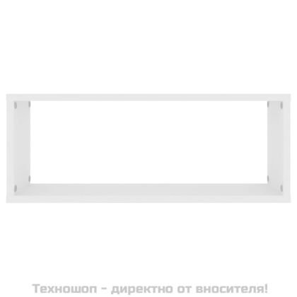 Стенни кубични рафтове, 4 бр, бели, 60x15x23см, инженерно дърво