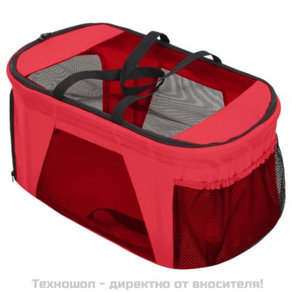 Сгъваема количка за кучета, червена, 83x48x97 см, Оксфорд плат
