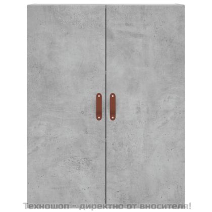 Висок шкаф, бетонно сив, 69,5x34x180 см, инженерно дърво