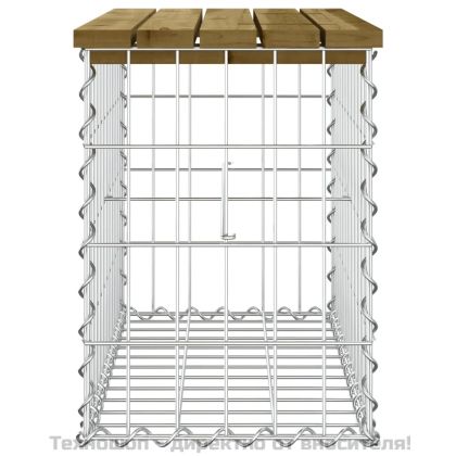 Градинска пейка габионен дизайн 63x31,5x42 см импрегниран бор