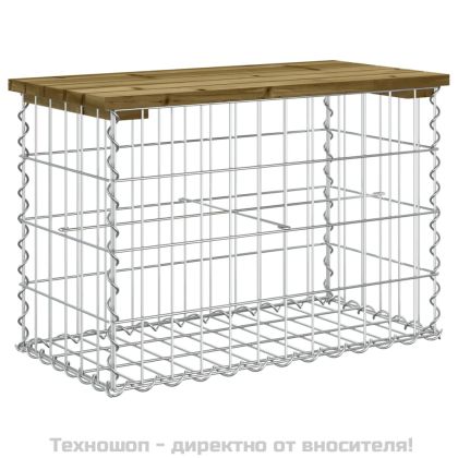 Градинска пейка габионен дизайн 63x31,5x42 см импрегниран бор