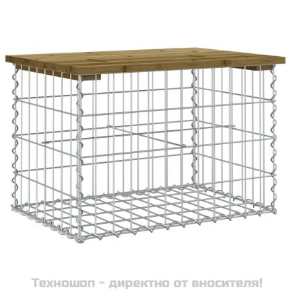 Градинска пейка габионен дизайн 63x44x42 см импрегниран бор